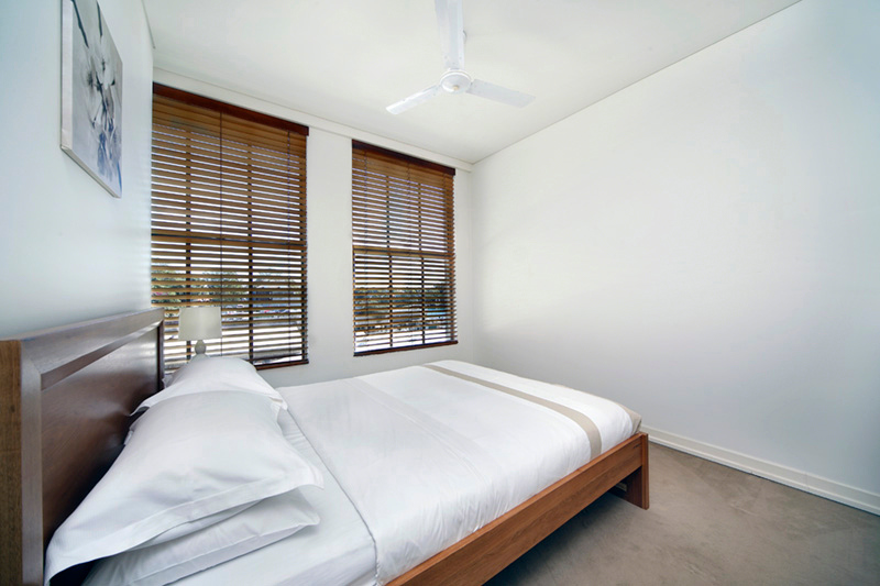 Contemporary furnished kitchen in the high-floor Balmain residence