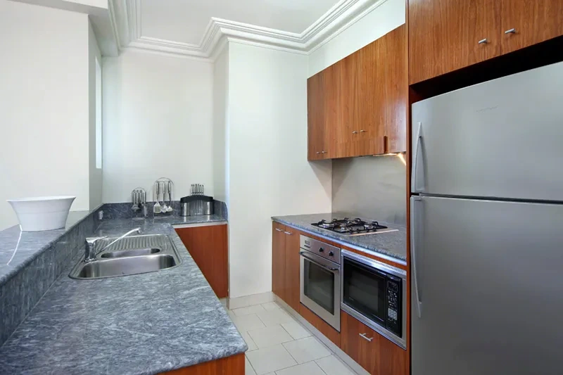 Fully equipped kitchen in the Balmain garden residence