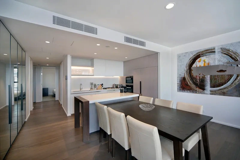 Dining area with harbour outlook