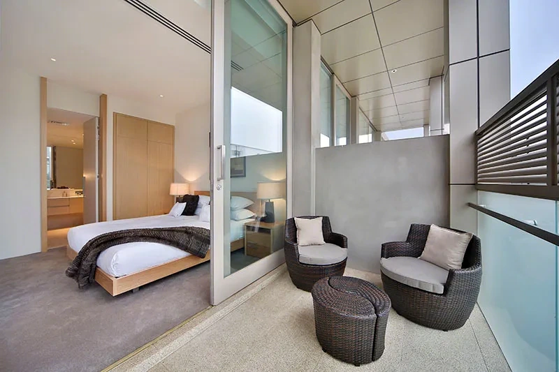Bedroom with flow to the private balcony