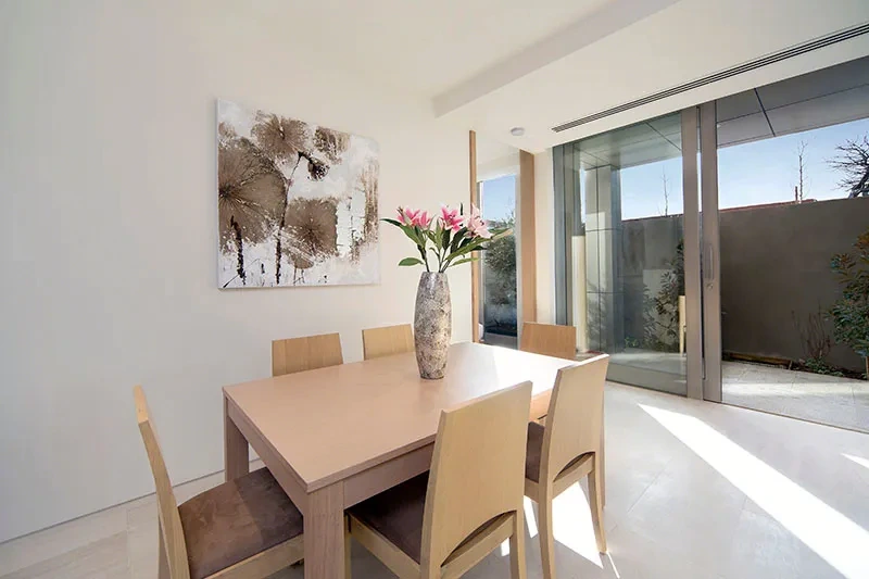 Dining area in the Brighton garden residence