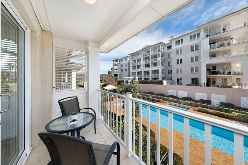 Juliet balcony off the bedroom in Breakfast Point