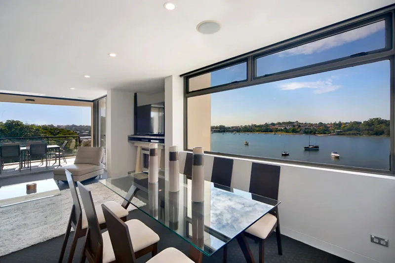 Dining area beside the water outlook