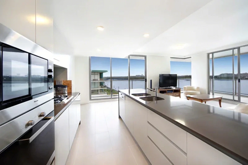 Designer kitchen with stone benchtops