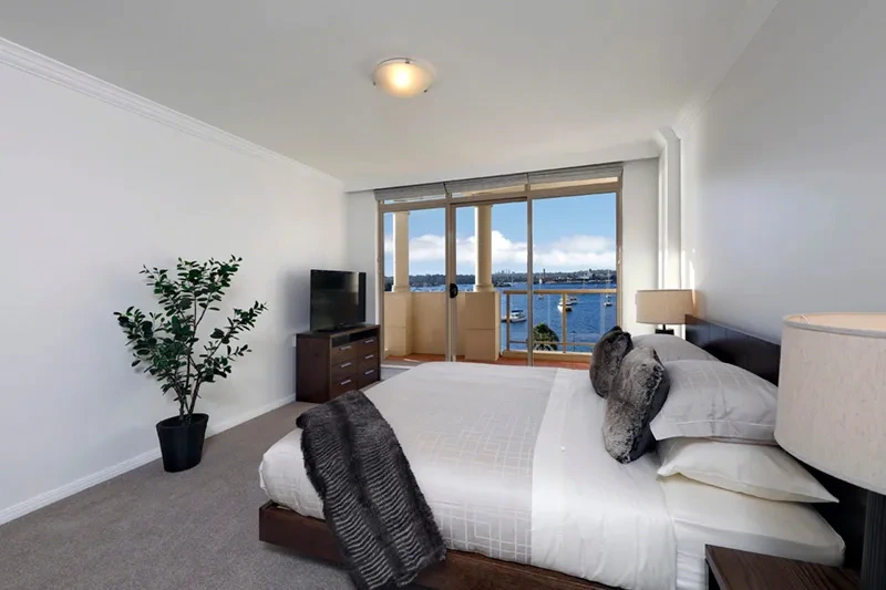 Furnished master bedroom appointed to The Westprecinct Standard