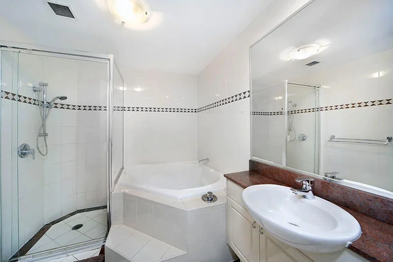 Well-appointed furnished bathroom in the Rozelle waterfront residence